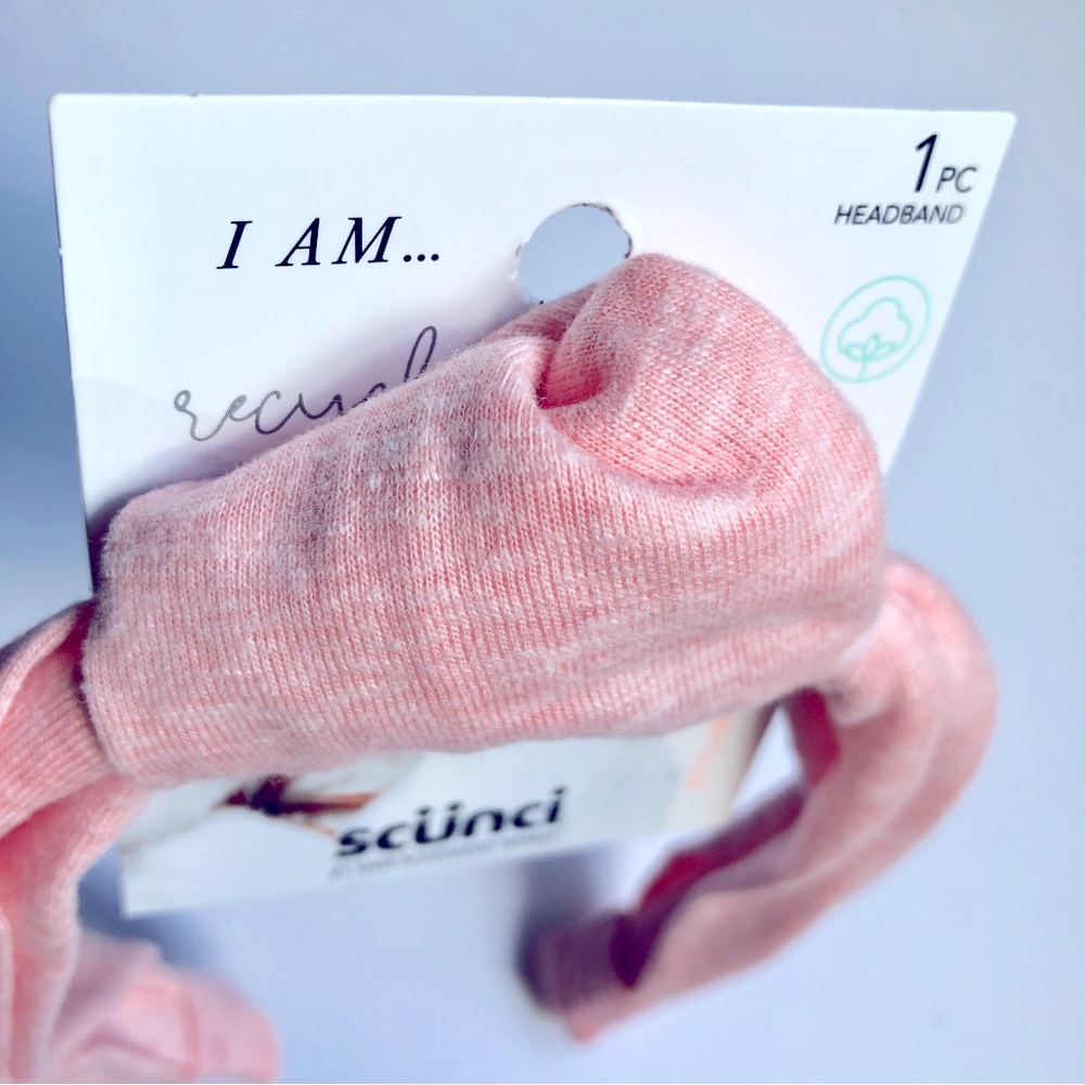 3/$15 NEW SCUNCI Turban Knotted Headband Pink Sustainable Juniors Women’s - Picture 3 of 13